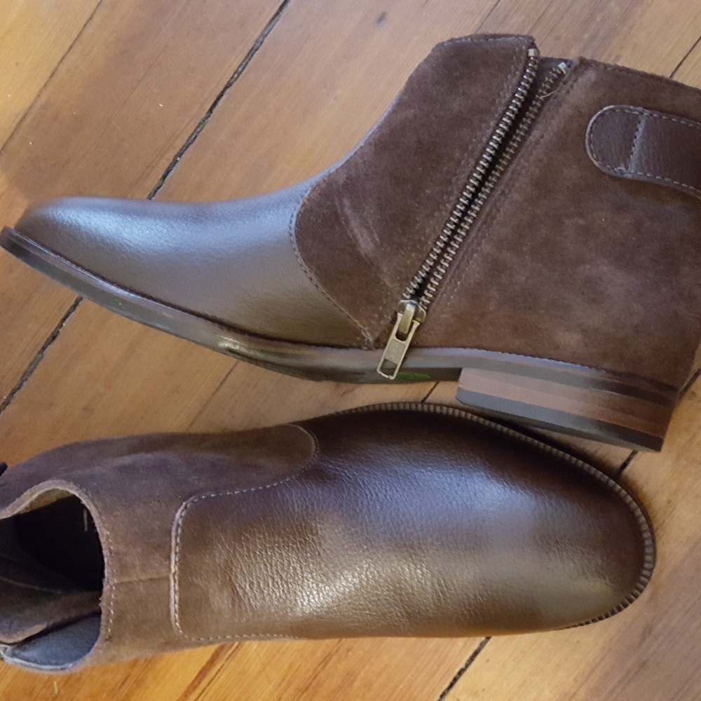 JJill Brown Leather/Suede ankle boots